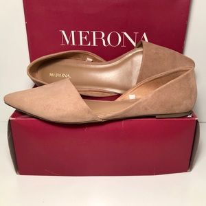 Nude Suede Flats (Pointed-Toe)